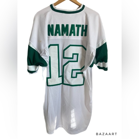Joe Namath Vintage Green JETS Jersey Size 52 in  Big and Tall. Preowned. - Picture 3 of 17